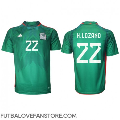 Mexiko Hirving Lozano #22 Domáci futbalový dres MS 2022 Krátky Rukáv